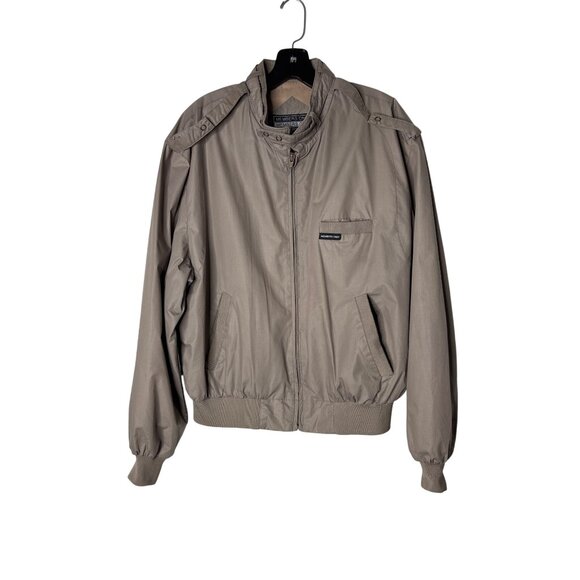 Members Only Other - Vintage 1980's Members Only Men's Iconic Racer Beige Bomber Jacket Size 44